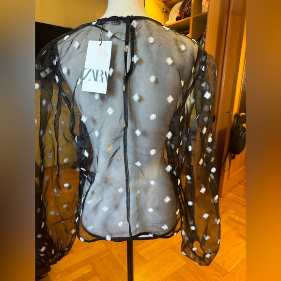 Zara women’s organza blouse blouson sz XL. New with tag - Picture 16 of 16